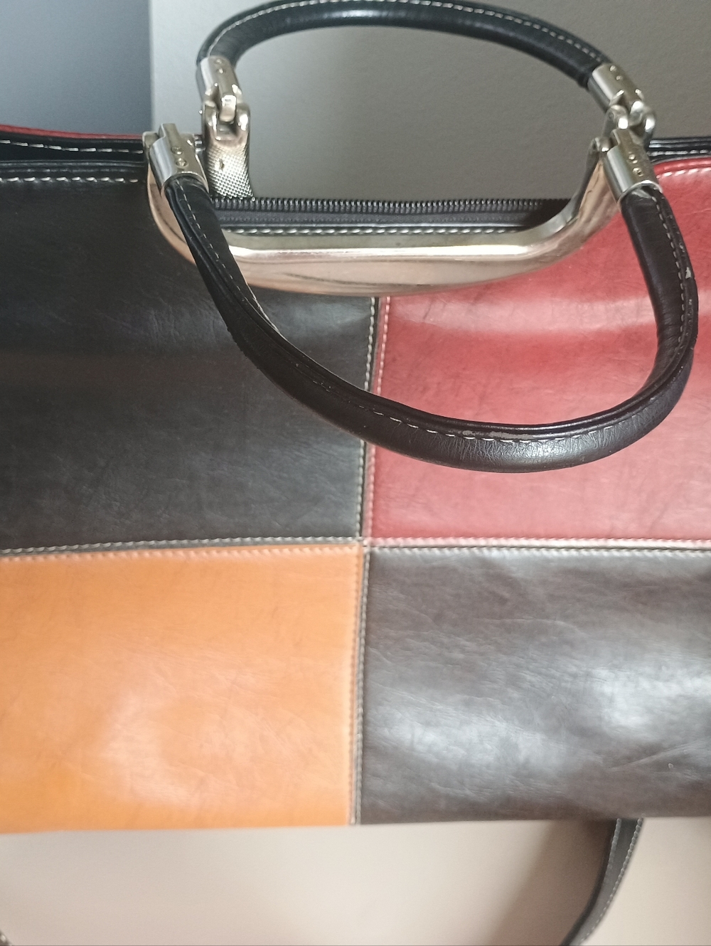 Gucci Patchwork Leather Satchel - Black, Red, Tan, Brown - Picture 5 of 14